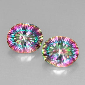  карата, натуральный Радужный верх Мистический кварц, Огранка Овал, VVS-VS
