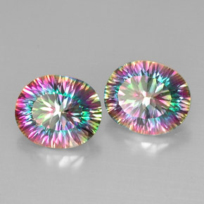  карата, натуральный Радужный верх Мистический кварц, Огранка Овал, VVS-VS