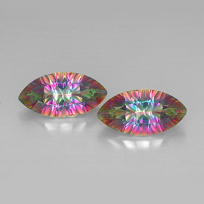  карата, натуральный Радужный верх Мистический кварц, Маркиза, VVS-VS