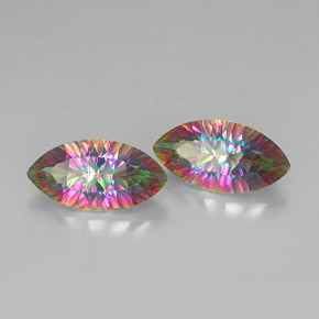  карата, натуральный Радужный верх Мистический кварц, Маркиза, VVS-VS