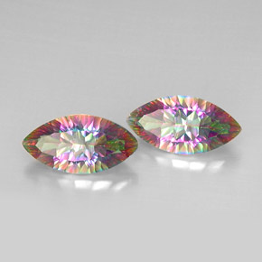  карата, натуральный Радужный верх Мистический кварц, Маркиза, VVS-VS