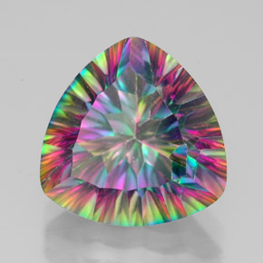 Натуральный многоцветный мистик-кварц 7,53 карата триллион, VVS-VS