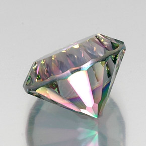 12.24 карата, натуральный Радужный верх Мистический кварц, Огранка Круг, VVS-VS