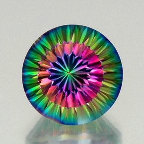 12.28 карата, натуральный Радужный верх Мистический кварц, Огранка Круг, VVS-VS