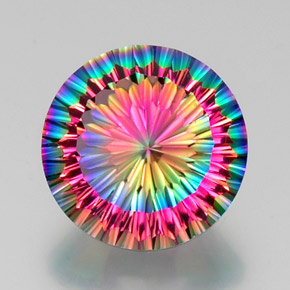 11.34 карата, натуральный Радужный верх Мистический кварц, Огранка Круг, VVS-VS