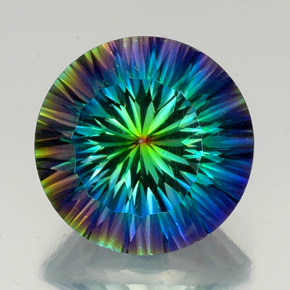 19.24 карата, натуральный Радужный верх Мистический кварц, Огранка Круг, VVS-VS
