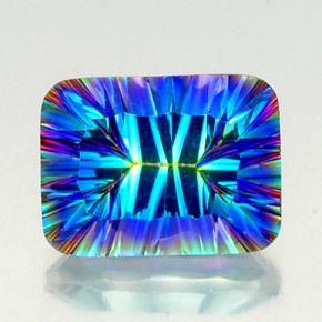 10.56 карата, натуральный Радужный верх Мистический кварц, Изумрудная огранка, Чистота VS