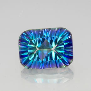 10.52 карата, натуральный Радужный верх Мистический кварц, Изумрудная огранка, Чистота VVS