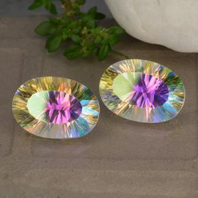 9.99 карата, натуральный Многоцветный Мистический кварц, Огранка Овал, VVS-VS