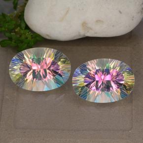 10.75 карата, натуральный Многоцветный Мистический кварц, Огранка Овал, VVS-VS