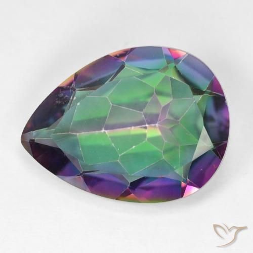 11.44ct Натуральный Многоцветный Мистический кварц, Форма груши, VVS-VS