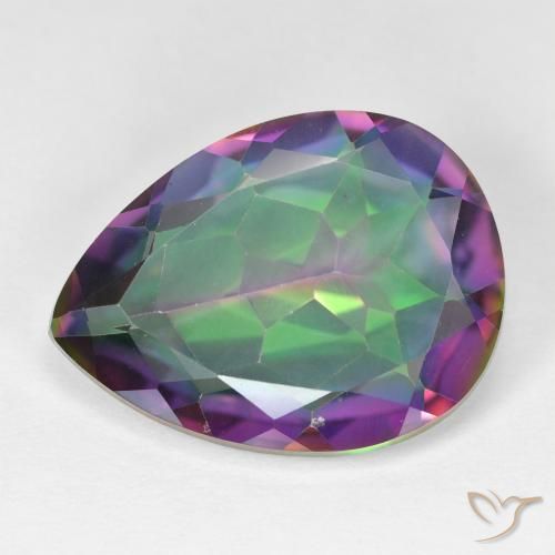 11.39ct Натуральный Многоцветный Мистический кварц, Форма груши, VVS-VS