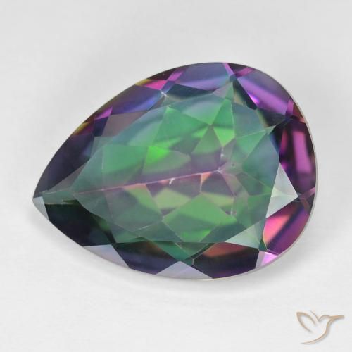 11.22ct Натуральный Многоцветный Мистический кварц, Форма груши, VVS-VS