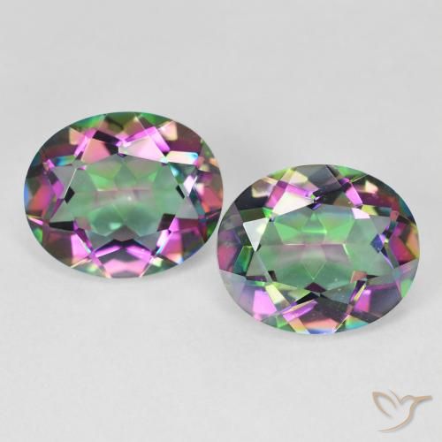 9.31 карата, натуральный Многоцветный Мистический кварц, Огранка Овал, VVS-VS