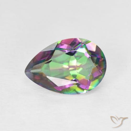 1.76ct Натуральный Многоцветный Мистический кварц, Форма груши, VVS-VS