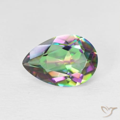 1.86ct Натуральный Многоцветный Мистический кварц, Форма груши, VVS-VS