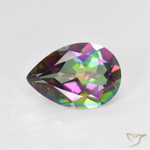 1.78ct Натуральный Многоцветный Мистический кварц, Форма груши, VVS-VS