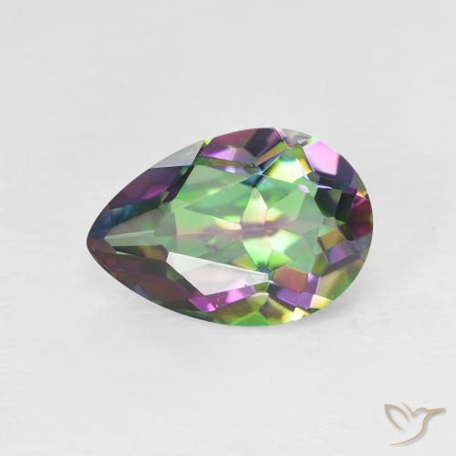 1.98ct Натуральный Многоцветный Мистический кварц, Форма груши, VVS-VS