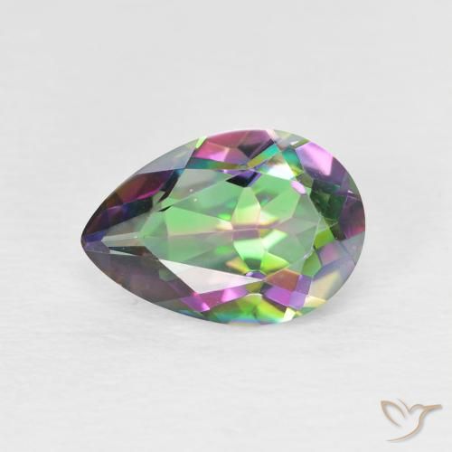 1.88ct Натуральный Многоцветный Мистический кварц, Форма груши, VVS-VS