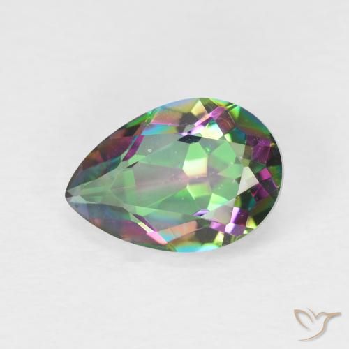 1.93ct Натуральный Многоцветный Мистический кварц, Форма груши, VVS-VS