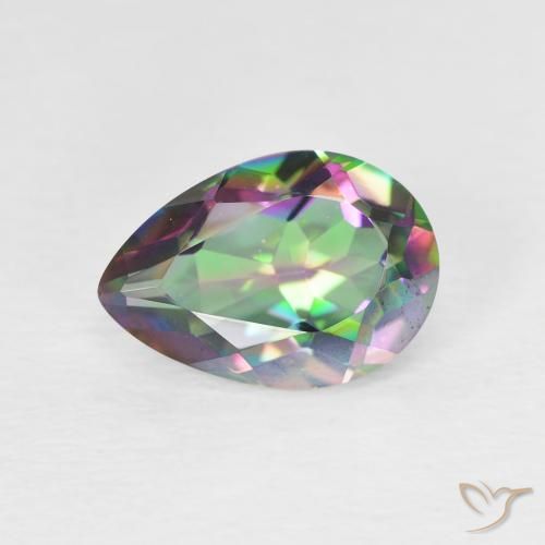 1.92ct Натуральный Многоцветный Мистический кварц, Форма груши, VVS-VS