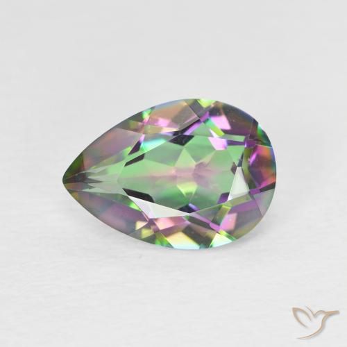 1.75ct Натуральный Многоцветный Мистический кварц, Форма груши, VVS-VS