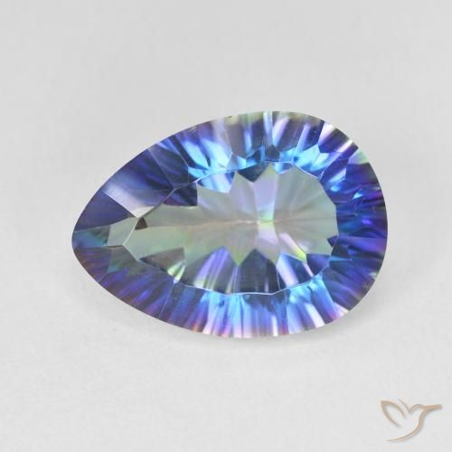 5.26ct Натуральный Многоцветный Мистический кварц, Форма груши, VVS-VS