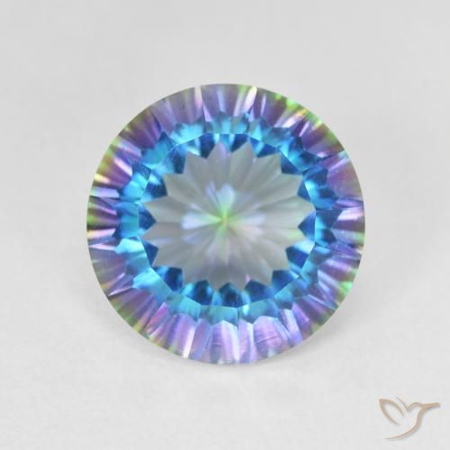 5.12ct Натуральный Многоцветный Мистический кварц, Круглый, VVS-VS