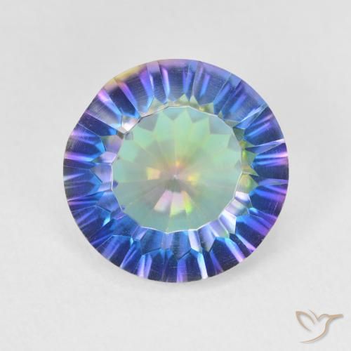 5.13ct Натуральный Многоцветный Мистический кварц, Круглый, VVS-VS