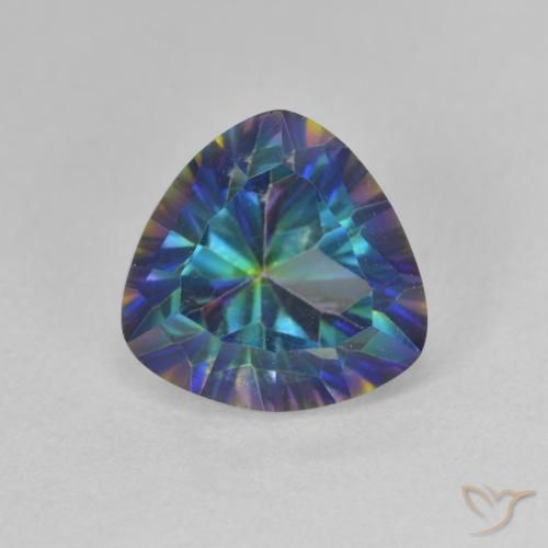3.50ct Натуральный Многоцветный синий Мистический кварц, Триллион, Чистота VS