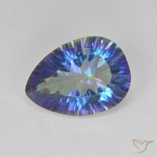 4.82ct Натуральный Многоцветный синий Мистический кварц, Форма груши, Чистота VS