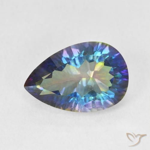 3.05ct Натуральный Многоцветный Мистический кварц, Форма груши, VVS-VS