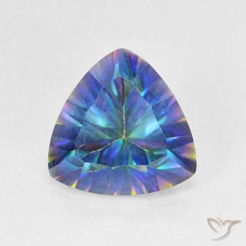 2.22ct Натуральный Многоцветный синий Мистический кварц, Триллион, Чистота VS