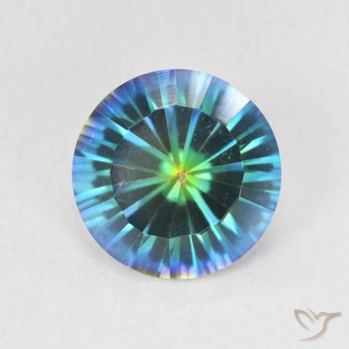 1.72ct Натуральный Многоцветный синий Мистический кварц, Круглый, Чистота VS
