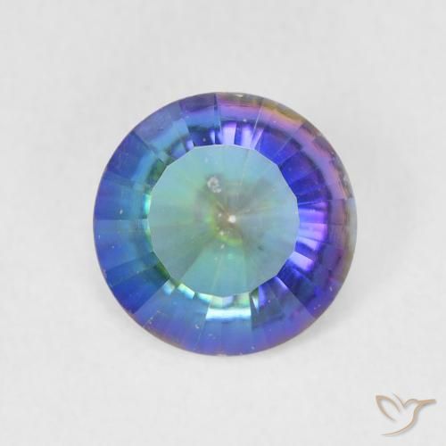 1.76ct Натуральный Многоцветный синий Мистический кварц, Круглый, Чистота VS