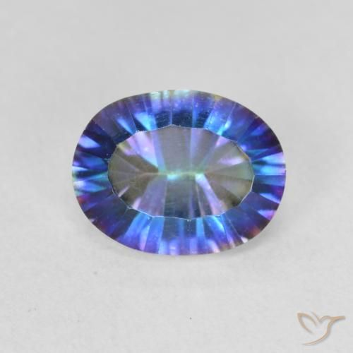 1.72ct Натуральный Многоцветный Мистический кварц, Овал, VVS-VS
