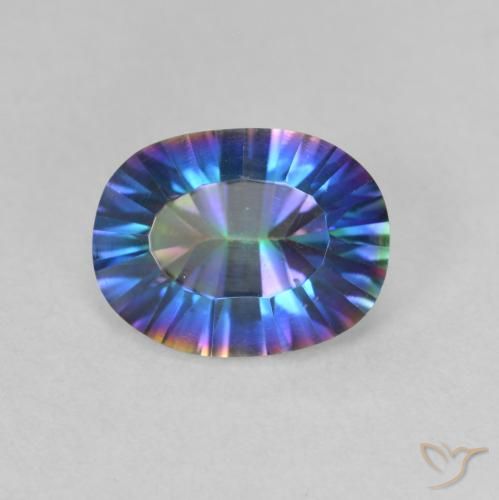 1.66ct Натуральный Многоцветный Мистический кварц, Овал, VVS-VS