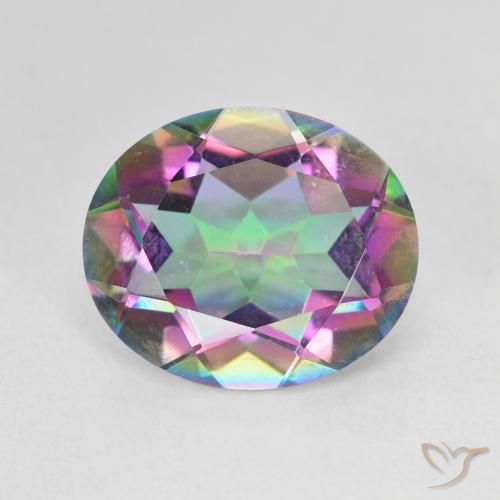 5.49ct Натуральный Многоцветный Мистический кварц, Овал, Чистота VVS