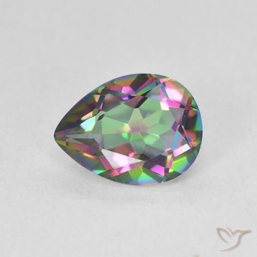 1.08ct Натуральный Многоцветный Мистический кварц, Форма груши, Чистота VVS