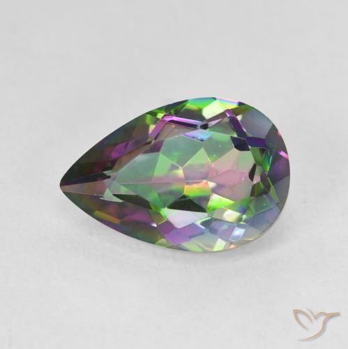 2.96ct Натуральный Многоцветный Мистический кварц, Форма груши, VVS-VS