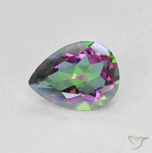 0.98ct Натуральный Многоцветный Мистический кварц, Форма груши, Чистота VVS