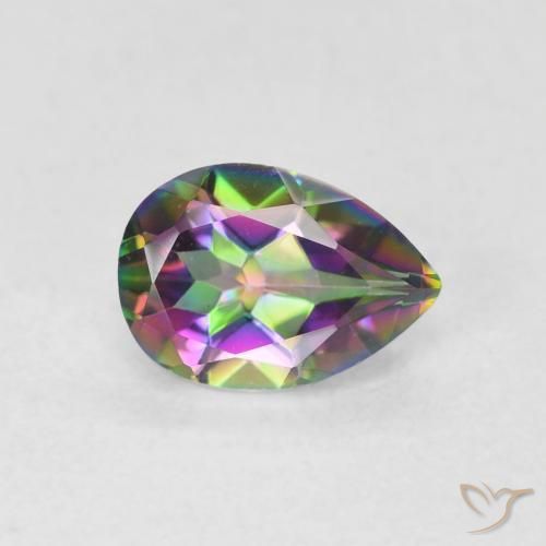 0.66ct Натуральный Многоцветный Мистический кварц, Форма груши, Чистота VS