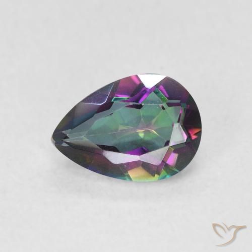 0.66ct Натуральный Многоцветный Мистический кварц, Форма груши, Чистота VVS