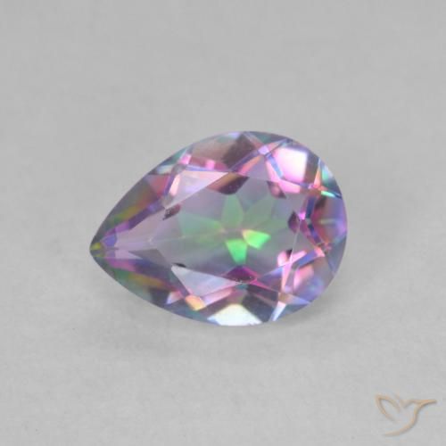 1.09ct Натуральный Многоцветный Мистический кварц, Форма груши, VVS-VS