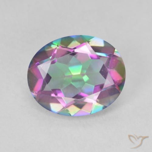 3.08ct Натуральный Многоцветный Мистический кварц, Овал, VVS-VS