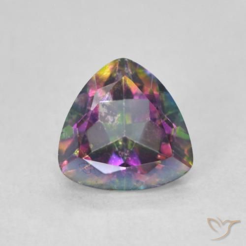0.74ct Натуральный Многоцветный Мистический кварц, Триллион, Чистота VS