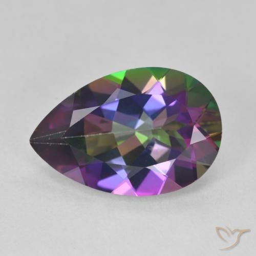 6.06ct Натуральный Многоцветный Мистический кварц, Форма груши, VVS-VS