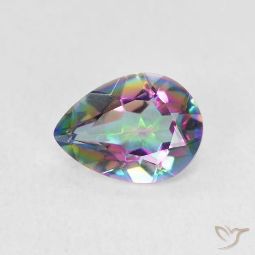 0.93ct Натуральный Многоцветный Мистический кварц, Форма груши, Чистота VVS