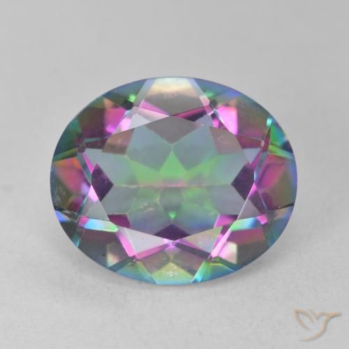 5.49ct Натуральный Многоцветный Мистический кварц, Овал, Чистота VS
