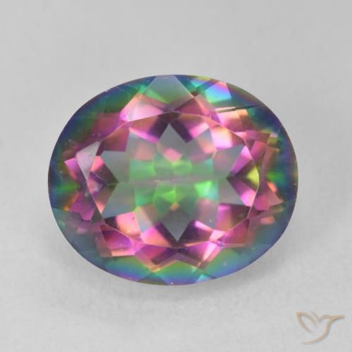 6.03ct Натуральный Многоцветный Мистический кварц, Овал, Чистота VVS